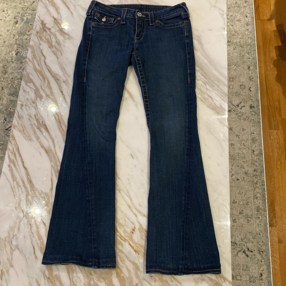 True religion low rise flare Women's Blue Jeans